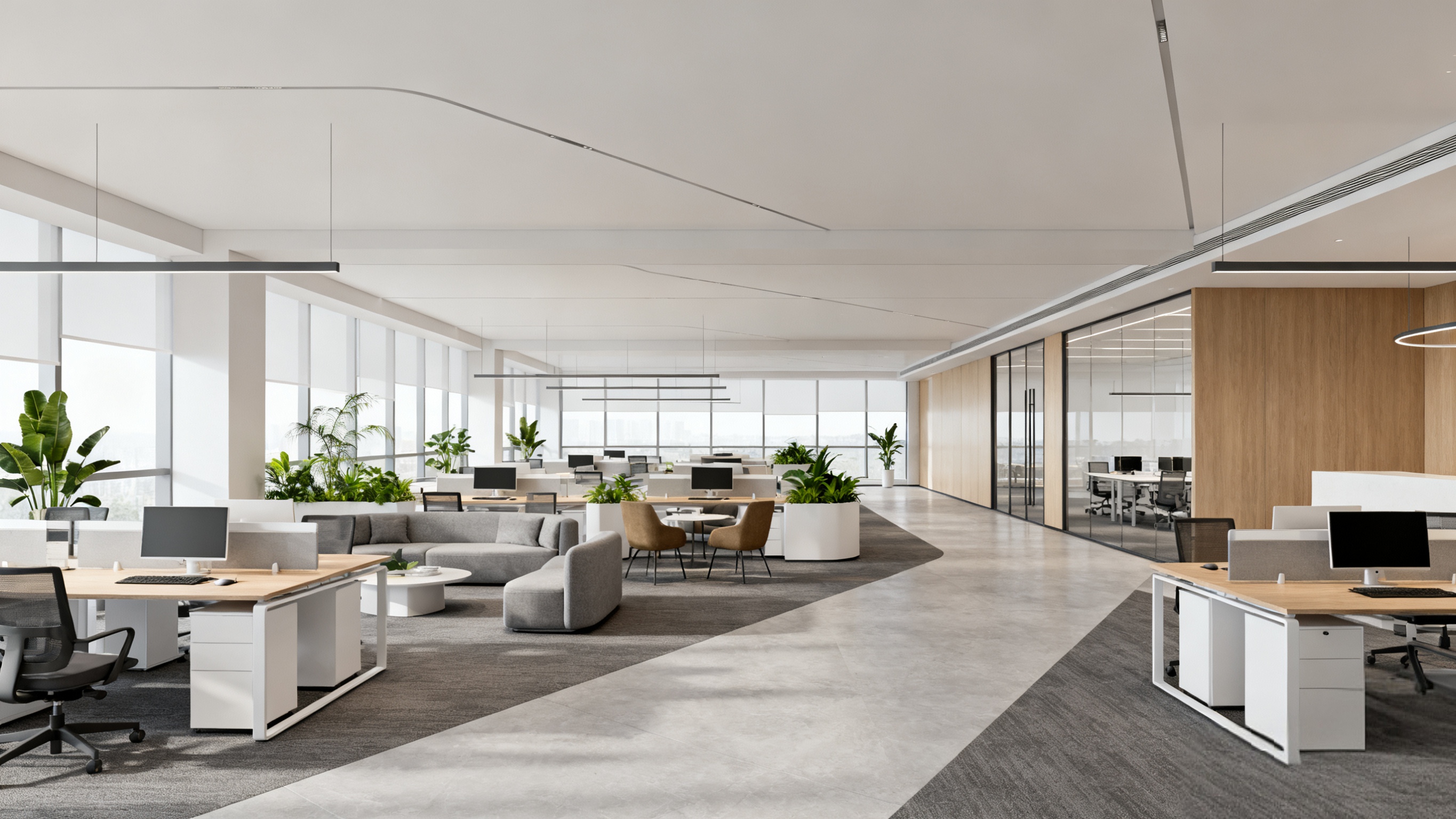 健康、协作、高效：现代大型办公室设计的三大核心价值